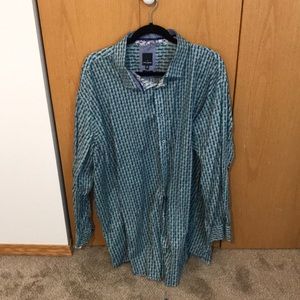 Plus size Mens button up long sleeve shirt